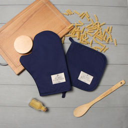 Набор кух. Этель Kitchen цв.синий, варежка-прихватка 20х28см, прихватка 19х19см,100% хл  фото 7