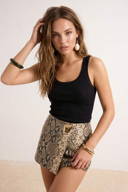_ok Renkli Animal Y_lan Desenli Aksesuarl_ Dokuma _ort & Bermuda TWOAW26SR00061