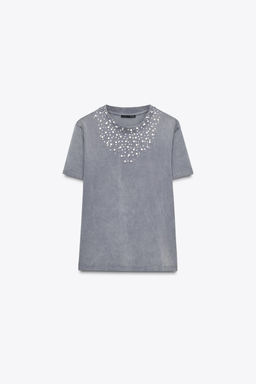 JEWEL FADED-EFFECT T-SHIRT - Zara фото 5