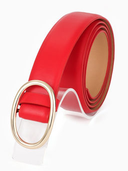 Ремень женский, затяжка, 3×110 см, пряжка золотистая, без винта, красный