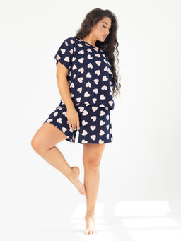 Пижама женская кулирка с шортами "КРИСТИ" ЧЕРНИЛО