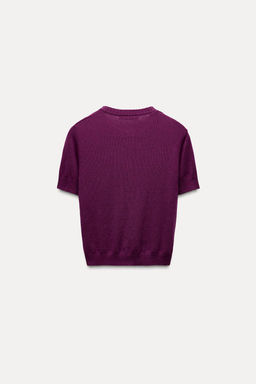 BASIC PLAIN SHORT SLEEVE KNIT CARDIGAN - Zara фото 4