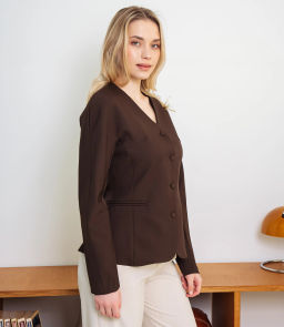 Жакет #КТ2905 (1), тёмно-коричневый