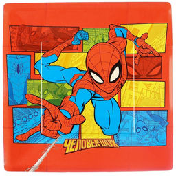 Цена за 10 шт. Тарелка бумажная С Днем Рождения!, 21 см, Человек-паук