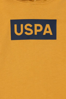 U. S. Polo Assn Детская базовая толстовка с капюшоном горчичного цвета - U.s. polo assn фото 6