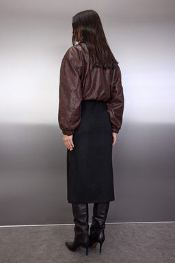 Haki Suet Midi Kalem Orme Etek TWOAW26ET00018 - Trendyolmilla фото 11