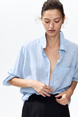 Camisa en mezcla de lino - H&m фото 9
