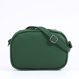 Сумка женская кросс-боди на молнии, 21×7×14 см, зелёная