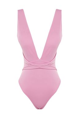 S?klamen Derin Dekolteli Dugumlu Normal Paca Mayo TBESS23MA00364