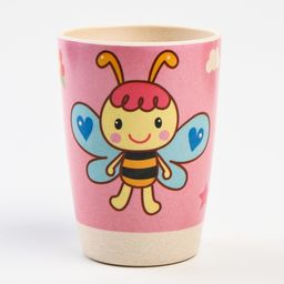 Набор бамбуковой посуды Бабочка, 5 предметов: тарелка, миска, стакан, вилка, ложка - Крошка я фото 6