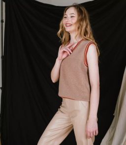 Жилет #КТ7729, бежевый