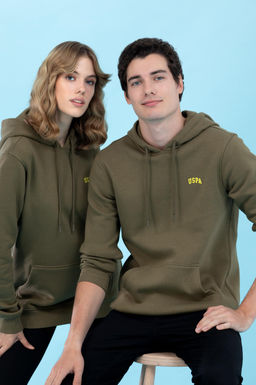 U. S. Polo Assn Базовый свитшот цвета хаки с капюшоном (унисекс) - U.s. polo assn фото 17