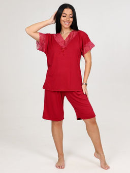 033 ДОМАШНИЙ КОСТЮМ ЖЕНСКИЙ (шорты) (Бордовый) - А-дина фото 2
