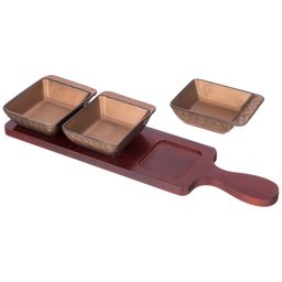 НАБОР ИЗ 3 СОУСНИКОВ BRONCO BRONZE 10,5*8*2,5 СМ НА ДЕР.ПОДСТАВКЕ С РУЧКОЙ 34*9*1 СМ  фото 4