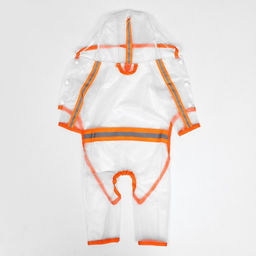 Дождевик-комбинезон для собак, р-р 2XL (ДС 42, ОГ 57 см, вес 16-20 кг), прозрачный-оранже - Simaland фото 4