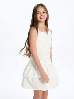 Kare Yaka K?z ?ocuk Elbise