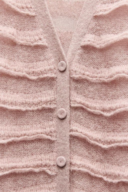 RUFFLED KNIT CARDIGAN - Zara фото 5