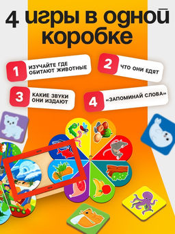 Развивающая игра для детей Лесная мастерская «Кто где живёт и кто что ест» по методике Луллия