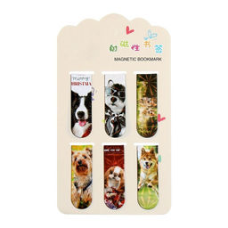 Цена за 3 шт. Набор магнитных закладок для книг Calligrata «Собачки», 6 штук, МИКС