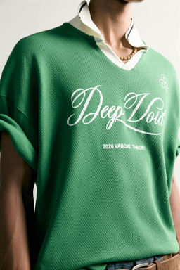 POLO RELAXED FIT F?TBOL RETRO / Verde / Crudo - Zara фото 5