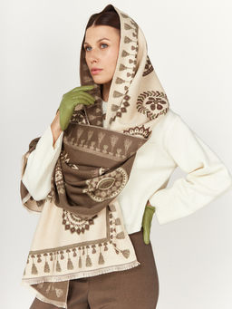 в составе ШЕРСТЬ и КАШЕМИР Большой, мягкий, теплый двусторонний палантин