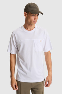 Erkek Beyaz Comfort Fit Bisiklet Yaka Ti__rt