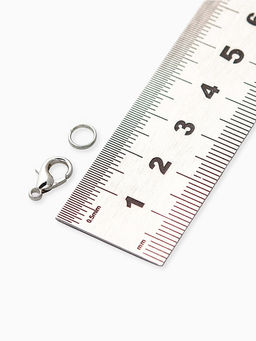 Замок-карабин, набор 55 замков, 55 колец, 12×7 мм, цвет серебро