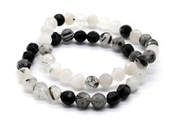 Браслет из турмалиновый кварц шарик граненый 8мм, 17см