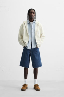 CLASSIC BAGGY FIT DENIM BERMUDA SHORTS - Zara фото 11