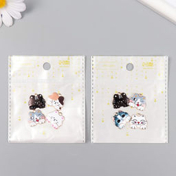 Цена за 4 шт. Декор для творчества металл Котик, эмаль, 1.71.8 см, МИКС