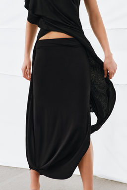 FALDA MIDI DRAPEADA / Negro - Zara фото 2