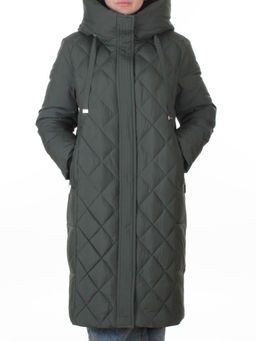 8353 DK. GREEN Пальто зимнее женское (200 гр. холлофайбер)