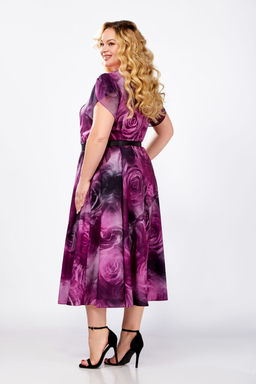 Платье Swallow 826 пурпурный/принт розы фото 6