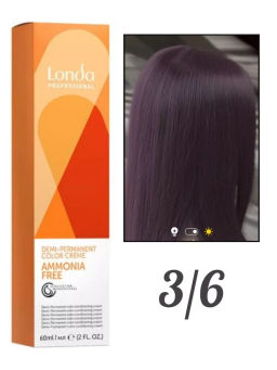 Интенсивное тонирование 3/6 темный шатен фиолетовый Reds Londa