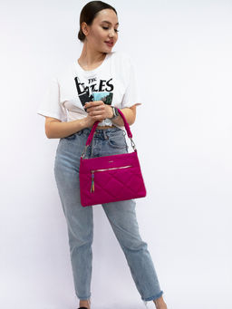 LACCOMA сумка Майя-Ф826-фуксия эко кожа хлопок  фото 15