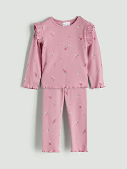 ?i?ekli K?z ?ocuk Bluz ve Tayt