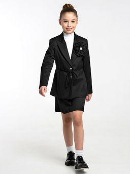 Черный школьный жакет для девочки Mooriposh, модель 0727 фото 9