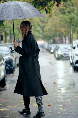 LONG WOOL BELTED COAT - Zara фото 3