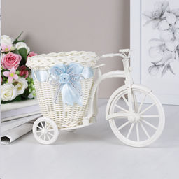 Корзина декоративная Велосипед 26х12х17 см / BU036-2 голубой /уп 96/736071