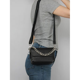 Сумка женская натуральная кожа JRP-99111, 3отд, плечевой ремень, черный 263445