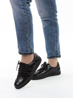 03-B6C-7AG BLACK Кеды женские (натуральная кожа)