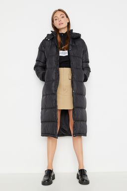 TRENDYOLMILLA Bej Kapusonlu Su Itici Uzun Sisme Mont TWOAW23MO00154  фото 3