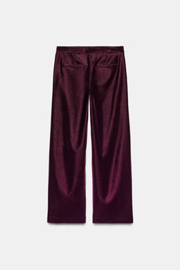 VELVET WIDE-LEG TROUSERS - Zara фото 5