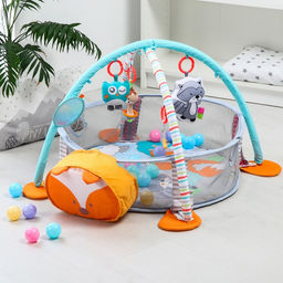 Развивающий коврик 3 в 1 Лис, 68х68 см, Крошка Я