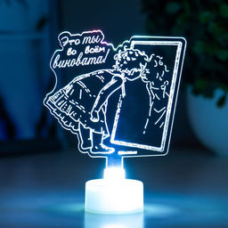 Светильник 3D RISALUX «Девочка», LED-ночник, RGB 6 цветов, от батареек LR1130 3 шт., 9×9.5 см