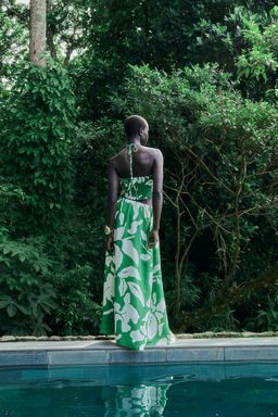 Top cropped con escote halter - H&m фото 5