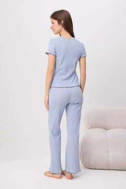 Beyaz %100 Pamuklu Cicekli Baby Overloklu Fitilli/Pointel Orme Pijama Tak?m? THMSS26PT00012 - Trendyolmilla фото 29