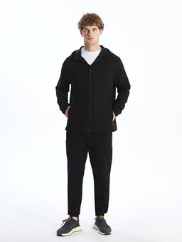 Kap??onlu Uzun Kollu Erkek Fermuarl? Sweatshirt
