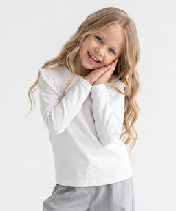 Блузка-лонгслив 33-7130 белый - Mini maxi фото 2