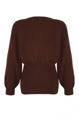 Kahverengi Dugme Detayl? 2li Viral Triko H?rka-Bluz Tak?m TWOAW26HI00017